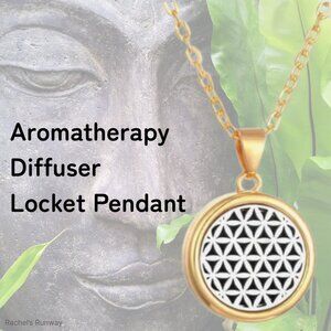 ✨2 for $25✨ Gold-tone Aromatherapy Diffuser Necklace + Scent Diffuser Felt Pads